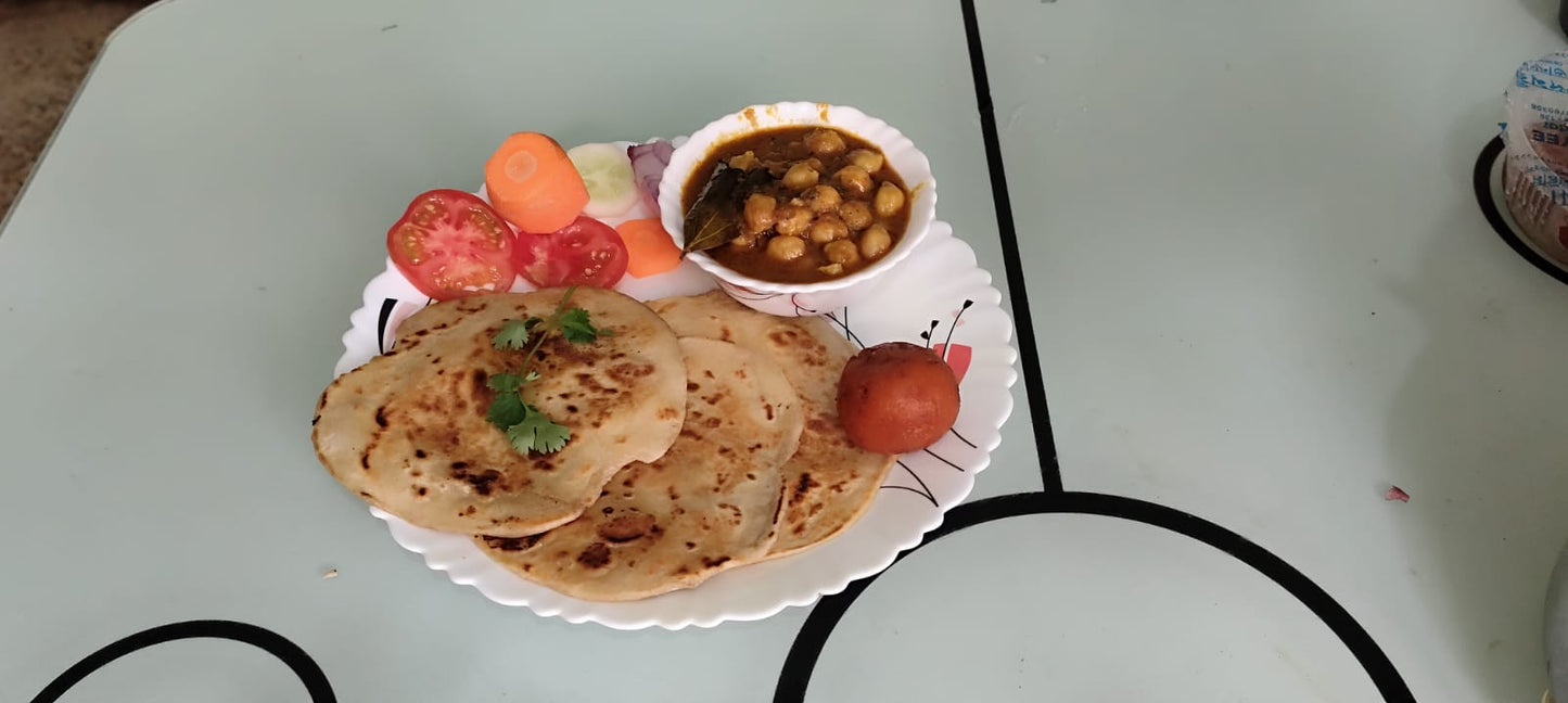 Paratha with chana masala